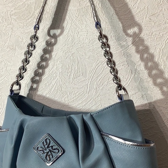 Simply Vera VERA WANG - shoulder bag - baby blue gray - silver chain strap - Picture 3 of 5